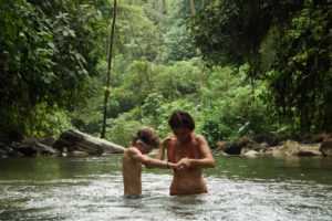 MOTHER AND SON SWIMMING by Knut Amtenbrink